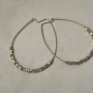 Lucky brand good toned beaded hoop earrings